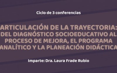 Ciclo de conferencias Articulación de la trayectoria: del diagnóstico socioeducativo al proceso de mejora, el programa analítico y la planeación didáctica